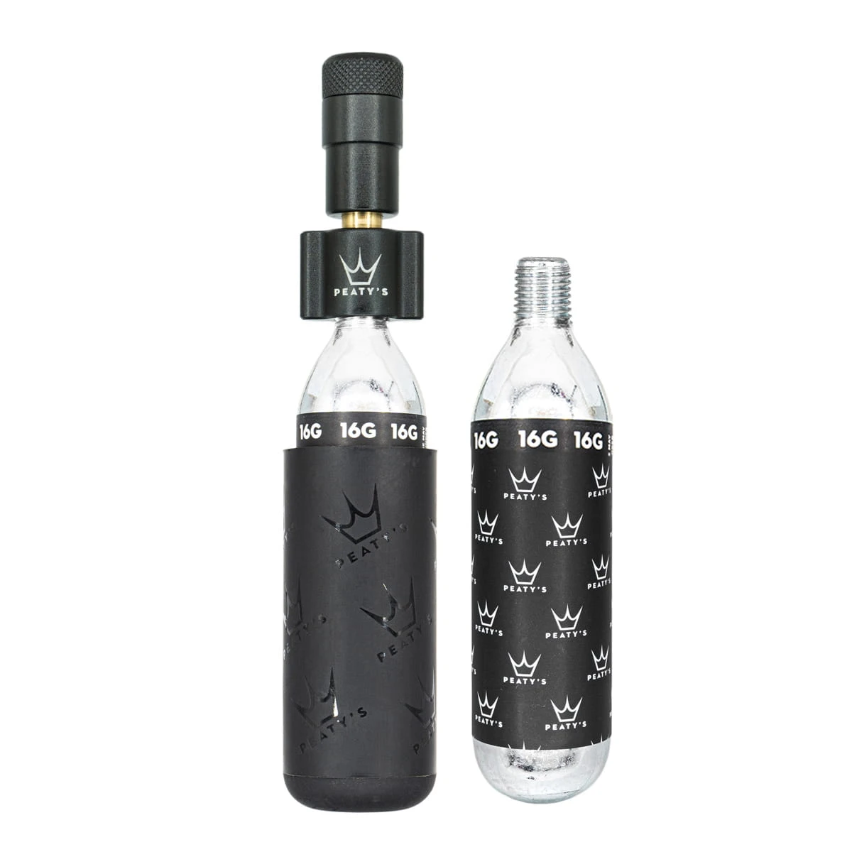 Peaty's Holeshot CO2-bandenvuller - Road & Gravel (16 G) - Zwart 1 Peaty's Holeshot CO2-bandenvuller - Road & Gravel (16 G) - Zwart