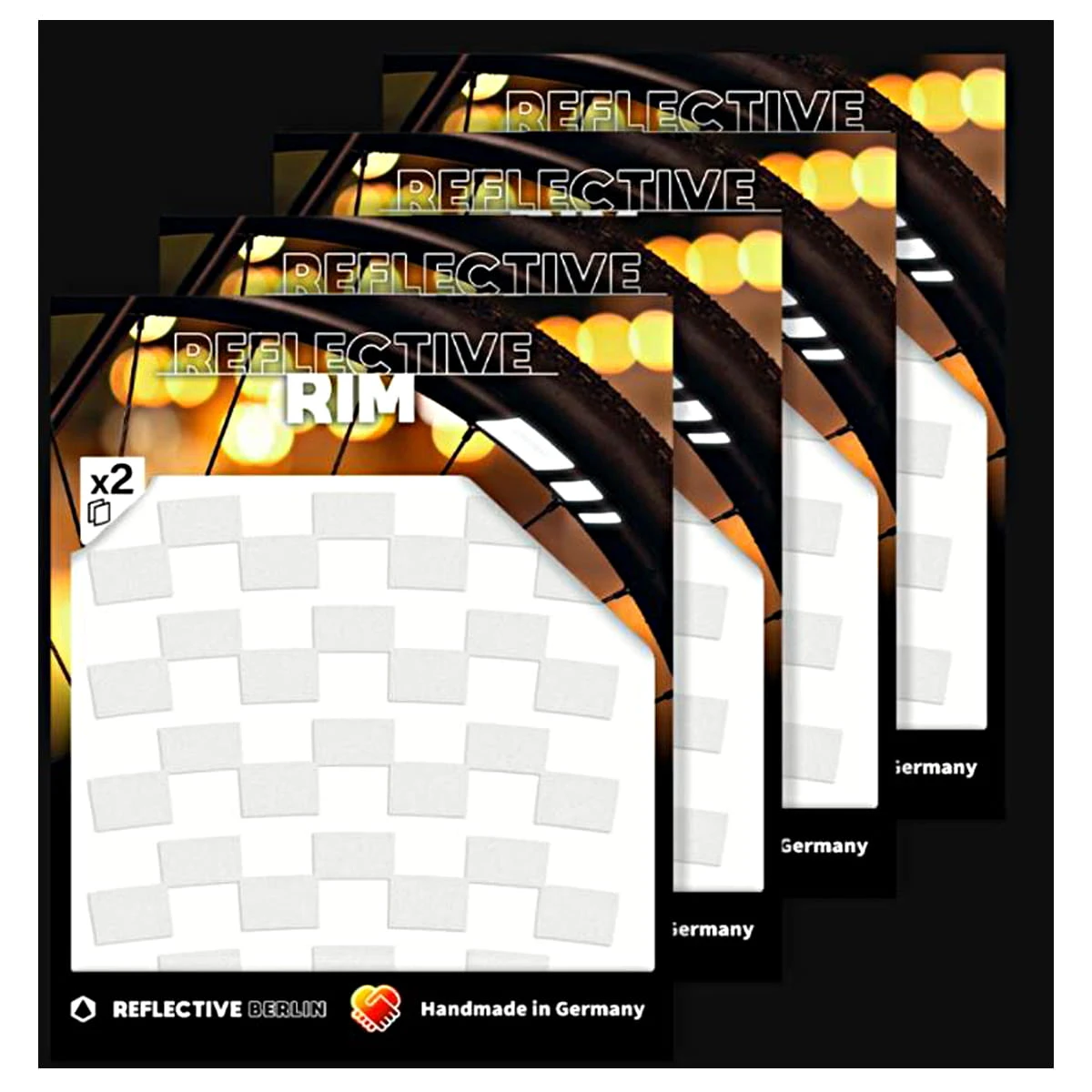 Set Van 4 Reflecterende Rim Checkers - Wit 1 Set Van 4 Reflecterende Rim Checkers - Wit