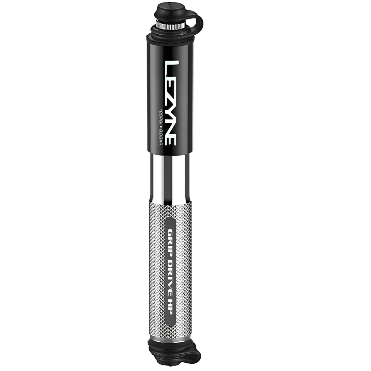 Lezyne Grip Drive HP Kleine Minipomp - Zilver 1 Lezyne Grip Drive HP Kleine Minipomp - Zilver