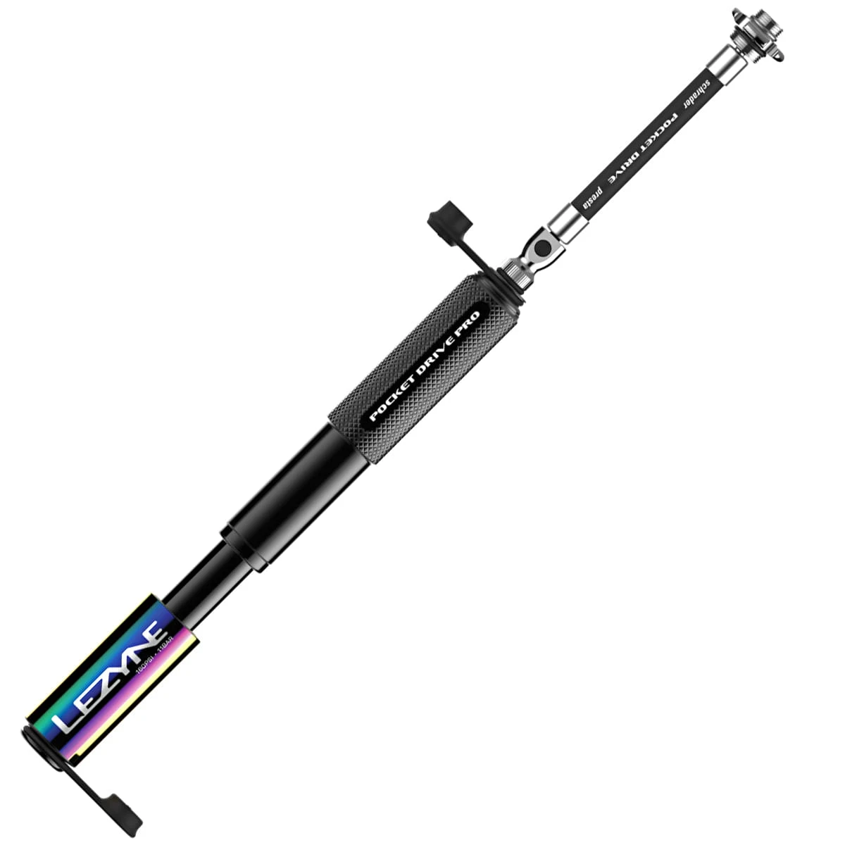 Lezyne Pocket Drive Pro Minipomp - Neo Metallic / Zwart 2 Lezyne Pocket Drive Pro Minipomp - Neo Metallic / Zwart - Afbeelding 2