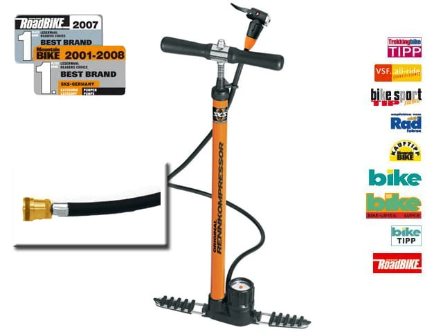 SKS Racing Compressor Met Messing Nippel Ventielaansluiting 1 SKS Racing Compressor Met Messing Nippel Ventielaansluiting